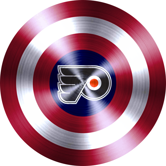 Captain American Shield With Philadelphia Flyers Logo vinyl decal